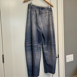 Blue Barrel Joggers Faux Jeans-Medium